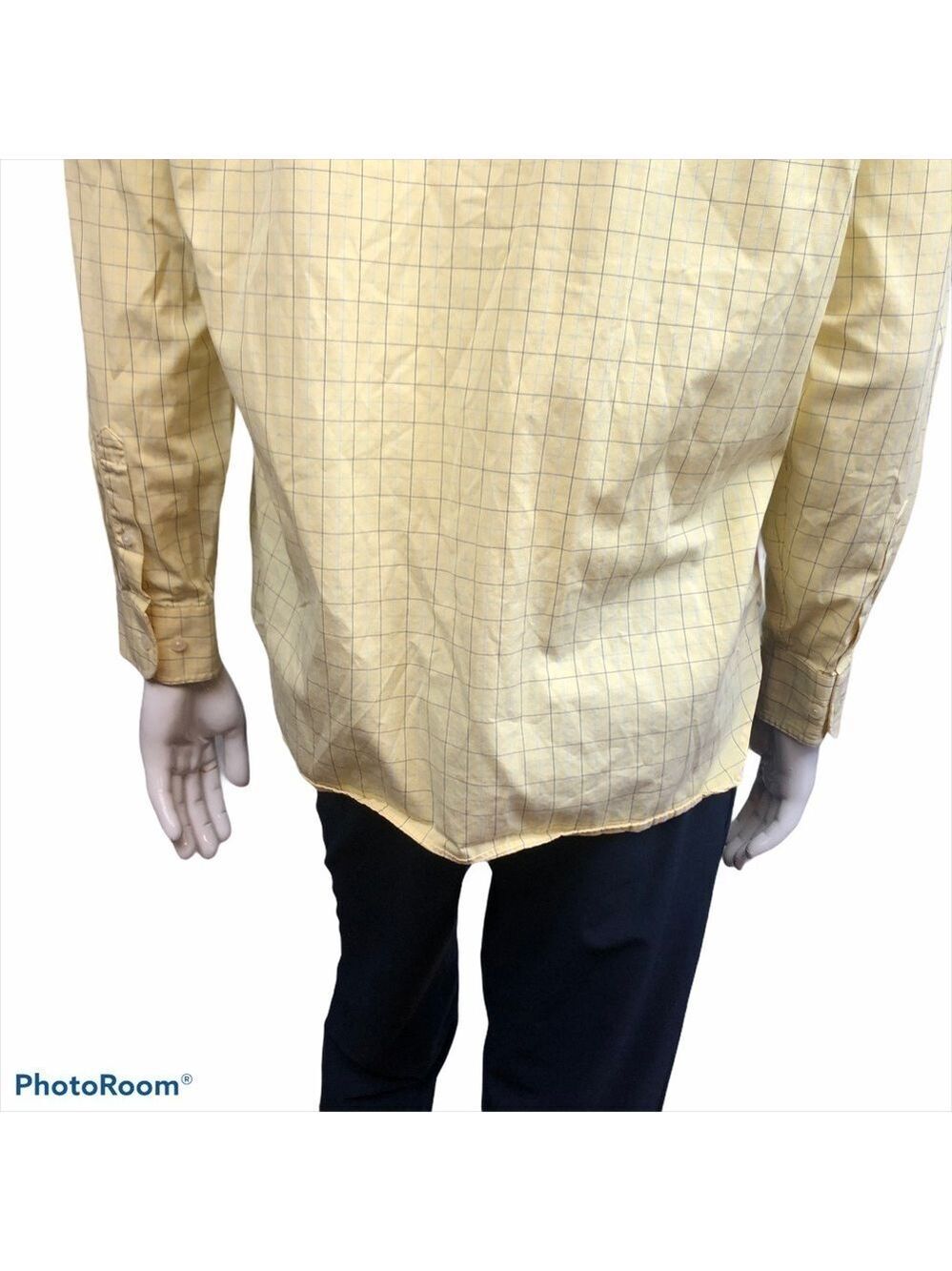 J Crew Men's Large 16-16.5 Yellow Plaid Long Sleeved Button Front Dress … - Picture 9 of 12
